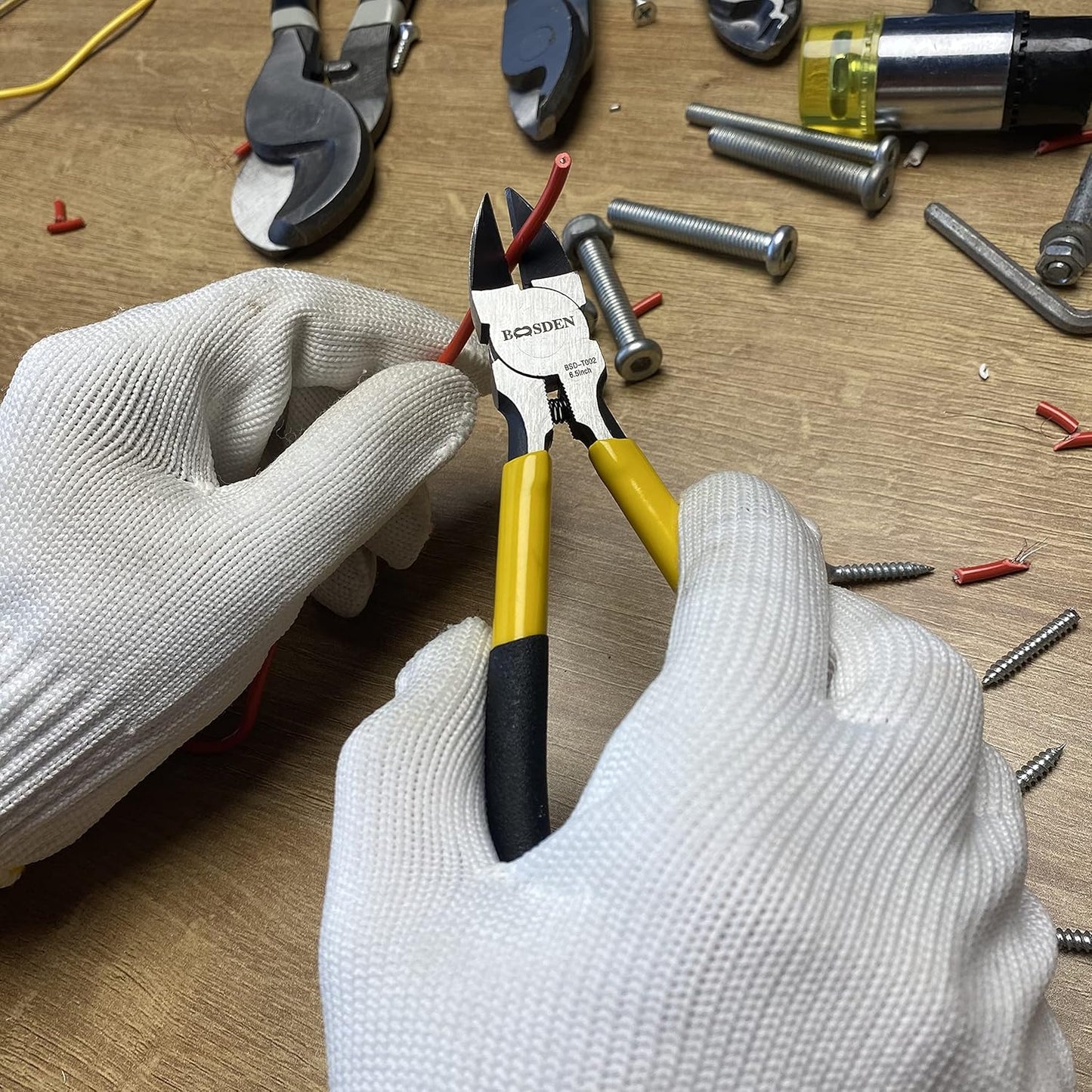 Wire Cutters, 6 Pack, BOOSDEN 6.5" Flush Cutters Spring Loaded Pliers Side Cutting Pliers Diagonal Cutting Pliers Dikes Wire Cutters Side Cutters for Crafts Electrician Work Jewelry Making