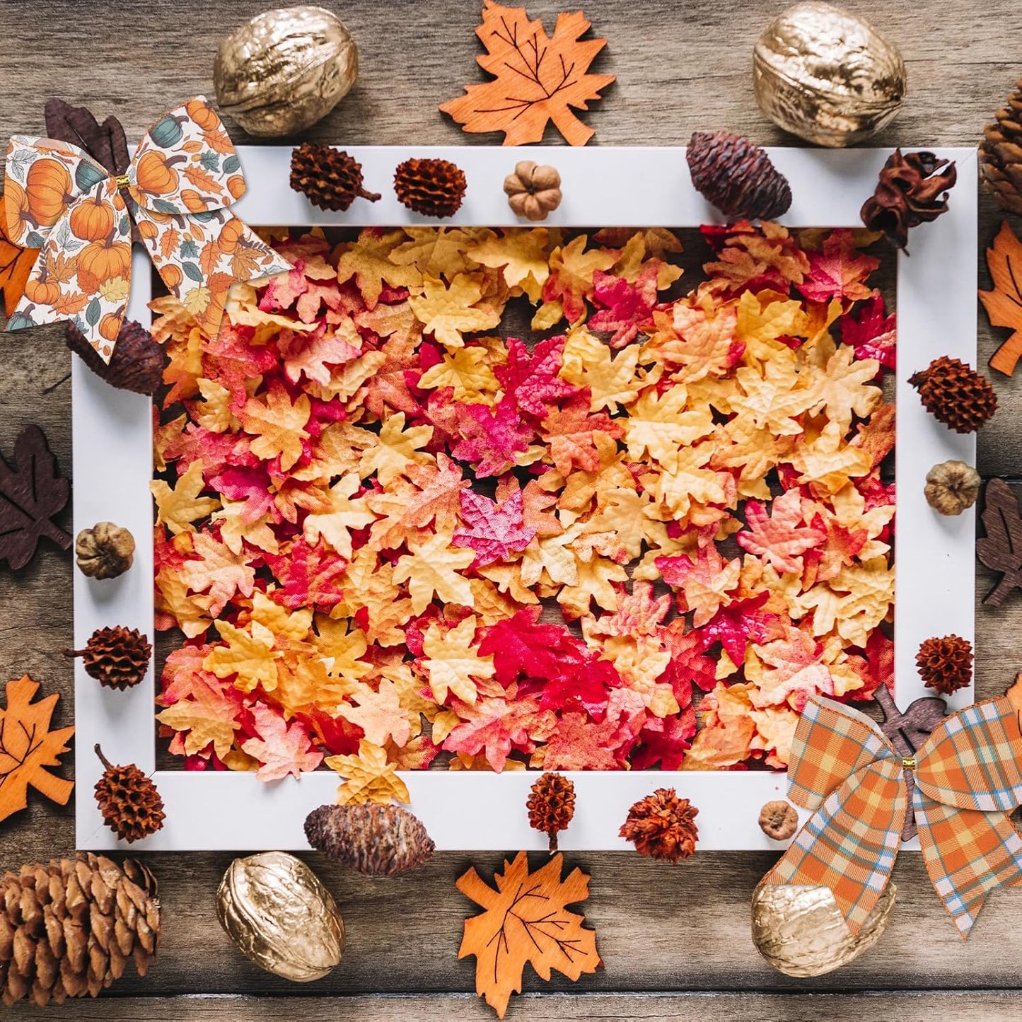 2 Rolls Fall Pumpkin Craft Ribbons for Wreath Bows, 2.5"×10 Yards Thanksgiving Wired Edge Ribbon Orange Burlap Autumn Leaves Wired Ribbons for Crafting Sewing Supplies