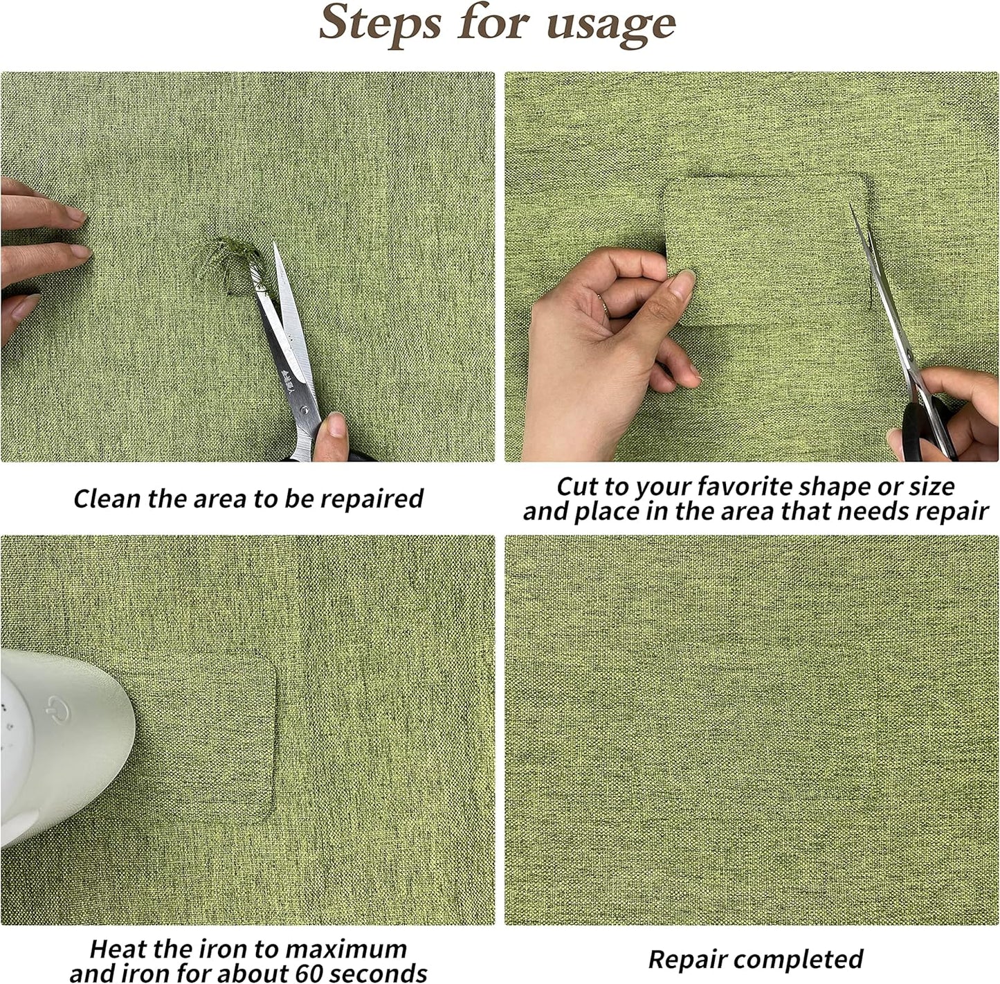 King Mountain Premium Linen Fabric Iron-on Repair Patch, Inside&Outside Fabric Repair Patch, 3"x60" with Backing Glue Linen Repair Decorative Patch kit (Linen-3"x60", Dark Blue)