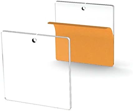 25 Acrylic Square Clear with Hole (Select Size) (1.5")