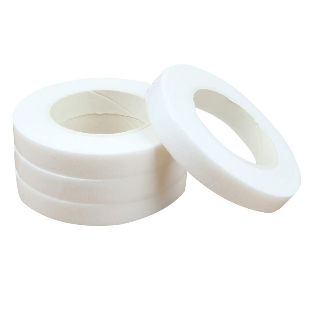 4 Rolls Floral Tape 1/2" Wide 30 Yards Floral Tapes for Bouquet Stem Wrap and Flowers Making Craft Projects and Wedding (White)