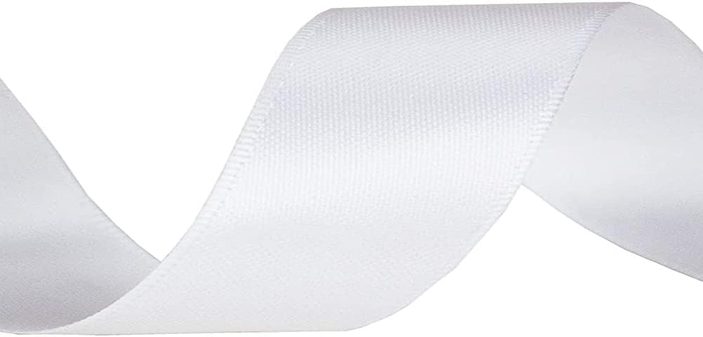 LIUYAXI White Double Faced Satin Ribbon, 2" X Continuous 50 Yards, Ribbons Perfect for Gift Wrapping Wedding DIY Craft Bow Making & Other Projects