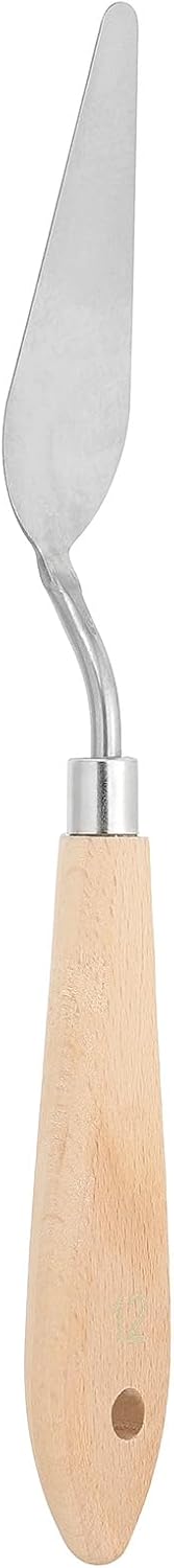 PATIKIL Art Spatula, No.12 22mm Stainless Steel Flexible Palette Knife Painting Knife Painting Spatula Oil Painting Mixing Scraper with Wood Handle for Canvas Acrylic Painting, Brown