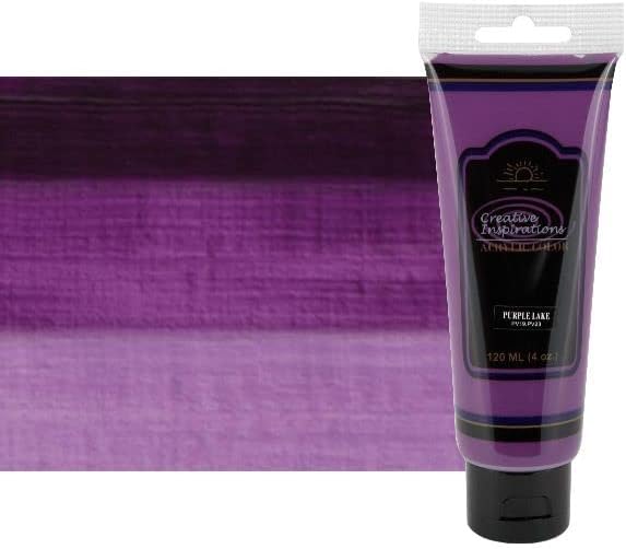 Creative Inspirations Acrylic Paint - Purple Lake - 120 mL Tube - Smooth & Creamy Consistency, Vibrant Pigmentation, Great Coverage for Artists - Clean Up with Soap & Water