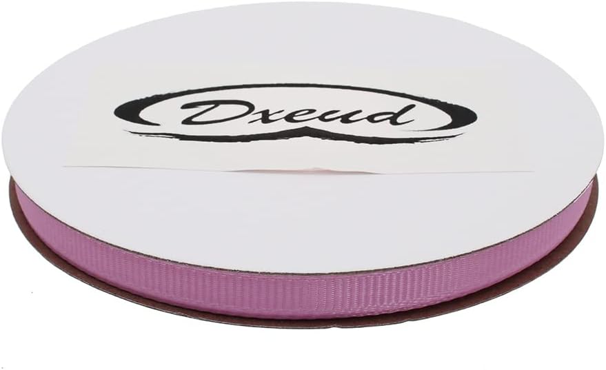 Solid Grosgrain Ribbon 25 Yard Each Roll 100% Polyester Woven Edge (1/4", Purple Pink)