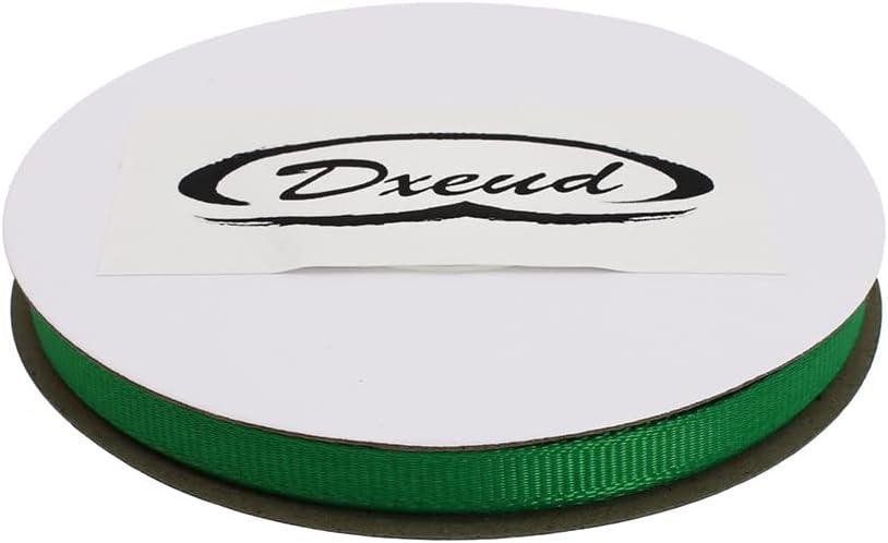 Solid Grosgrain Ribbon 25 Yard Each Roll 100% Polyester Woven Edge (1/4", Green)