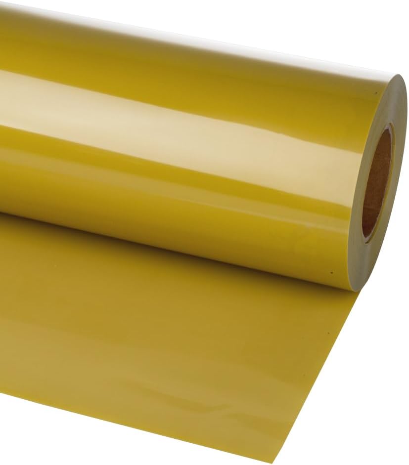 Guangyintong Heat Transfer Vinyl Rolls, 12" x 10ft Golden HTV for T-Shirts, Matte Surface, Easy to Cut & Weed for Heat Vinyl DIY Design