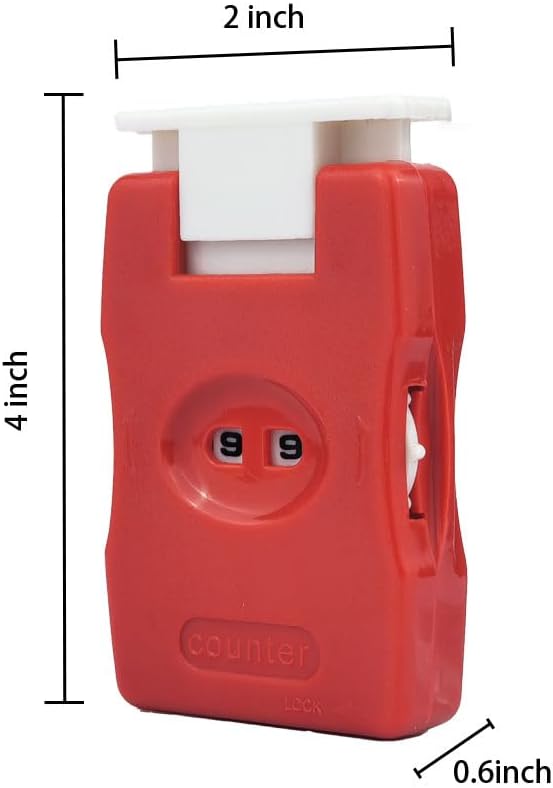 2 Pieces Knitting Counters, Knitting Needle Marking Tool, Plastic Knitting Stitch Counter, Crochet Yarn Row Counter Red