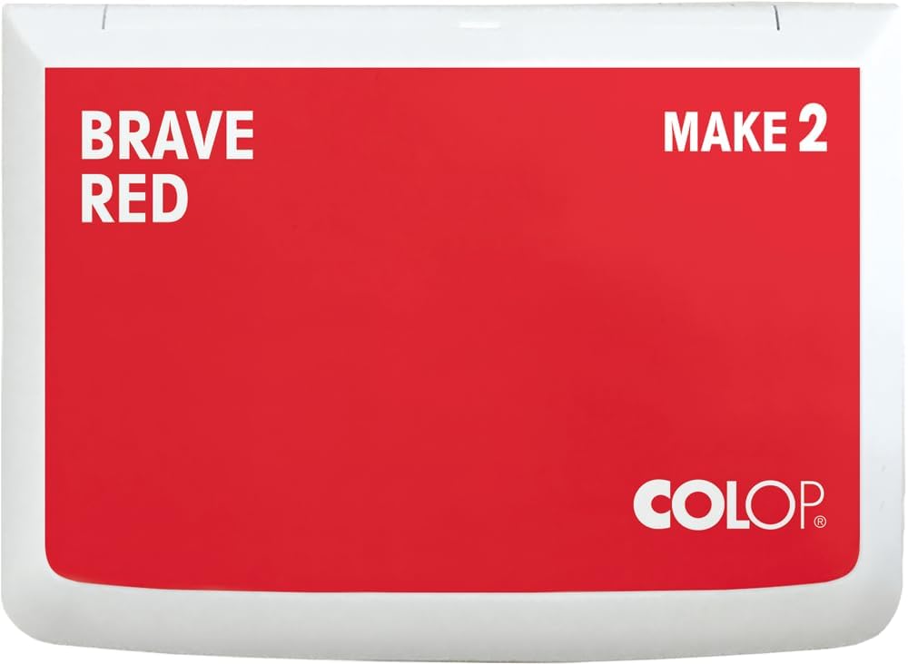 COLOP Make Series, Ink Stamp Pads, with Non-Toxic Premium Ink, Water-Based Acid-Free (Brave Red, Make 2-2-3/4" x 4-1/4")