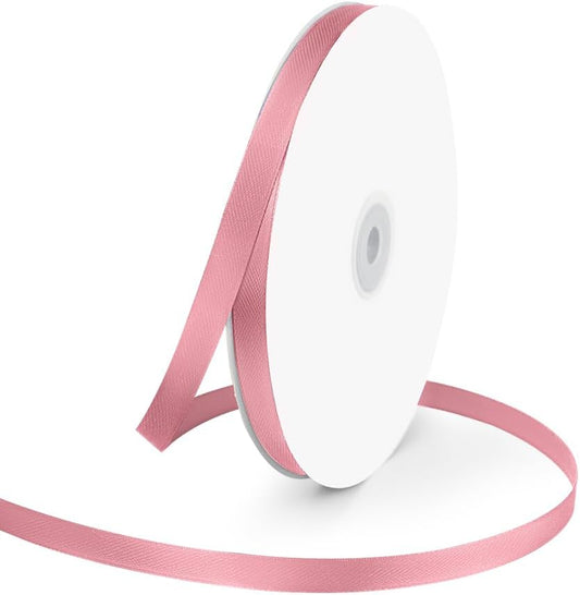 3/8" Wide x 100 Yards Single Face Polyester Satin Ribbon, Satin Ribbon for Crafts, Gift, Hair Bows, Wedding Party Decoration, Bow Making & Other Projects (Pink)