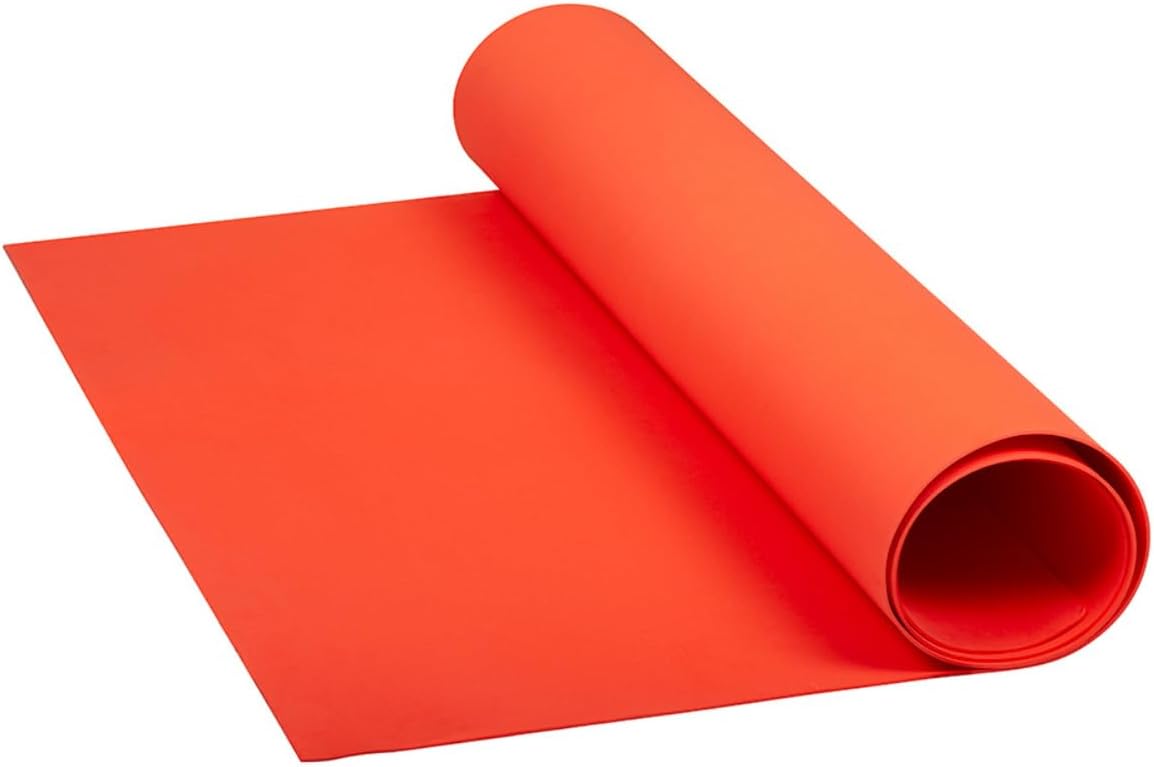 LotusFoam Large 3mm EVA Foam Sheet - 44"x 85" High Density Foam 130 kg/m3 for Cosplay, Costumes, Crafts, Flooring, Outdoor Use - 35 Colors (Orange) - Orange