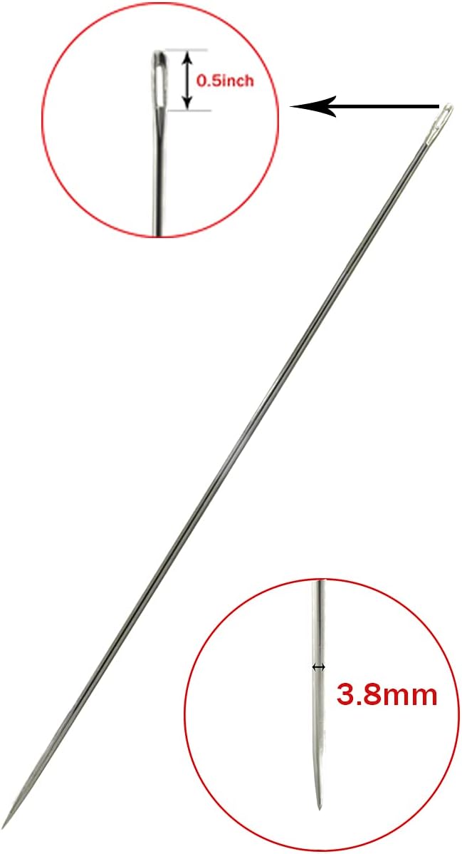 12" Upholstery Large Eye Long Needle Apply to Home or Work Hand Sewing Tapestry Embroidery. (12 INCH)
