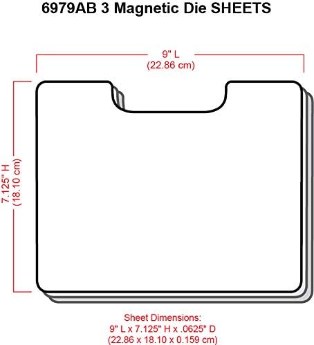 ArtBin 6979AB Magnetic Die Sheet Set 3-Pack, Die Organizers, Magnetic Organizer Sheets, [3] Sheets, White