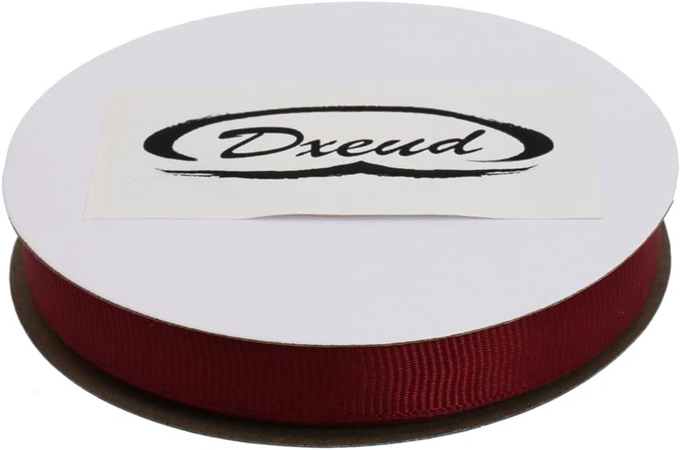 Solid Grosgrain Ribbon 25 Yard Each Roll 100% Polyester Woven Edge (1/2", Dark Red)