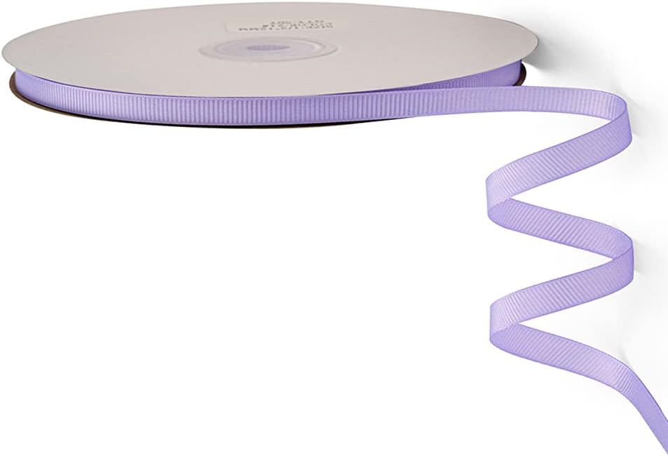 LIUYAXI 1/4" X 50 Yards Solid Lavender Grosgrain Ribbon, Perfect for Crafts, Wedding Decor, DIY Hair Accessories, Sewing, Gift Package Wrapping and More