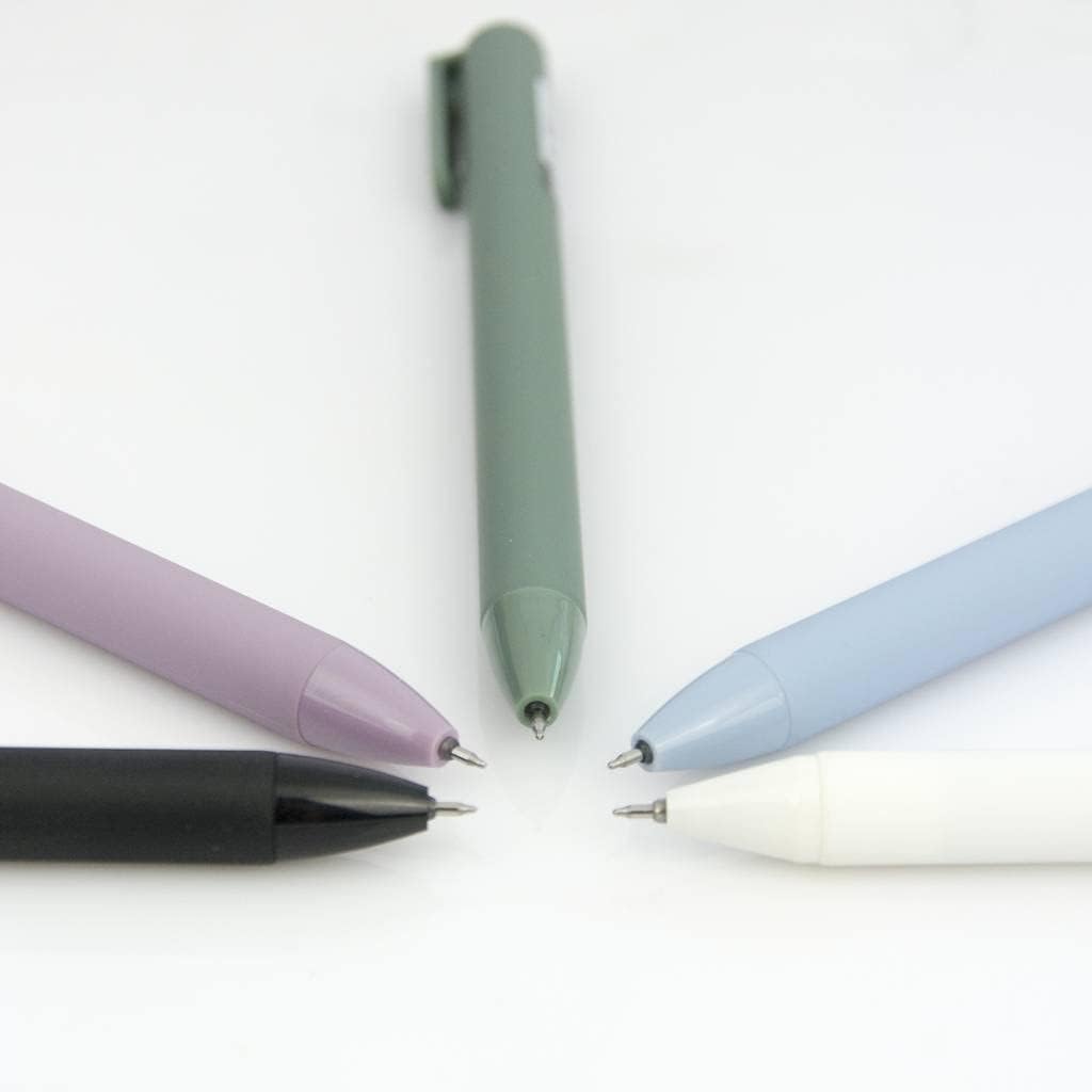 ldcrea Green Gel Pens 0.5 Fine Tip, Black Ink, Silky Grip, 6 Pack