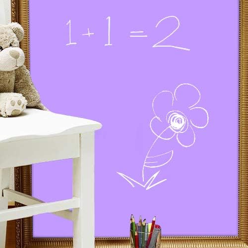 Chalkboard Blackboard Paint - Brush on Wood, Metal, Glass, Wall, Plaster Boards Sign, Frame or Any Surface. Use with Chalk Pen Wet Erase, Non-Toxic - Matte Finish [Purple] - (8.5oz Cover 32 sf)