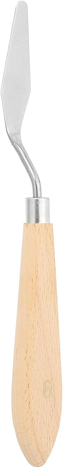 PATIKIL Art Spatula, No.6 15mm Stainless Steel Flexible Palette Knife Painting Knife Painting Spatula Oil Painting Mixing Scraper with Wood Handle for Canvas Acrylic Painting, Brown