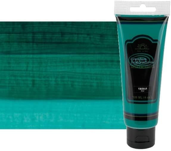 Creative Inspirations Acrylic Paint - Viridian - 120 mL Tube - Smooth & Creamy Consistency, Vibrant Pigmentation, Great Coverage for Artists - Clean Up with Soap & Water
