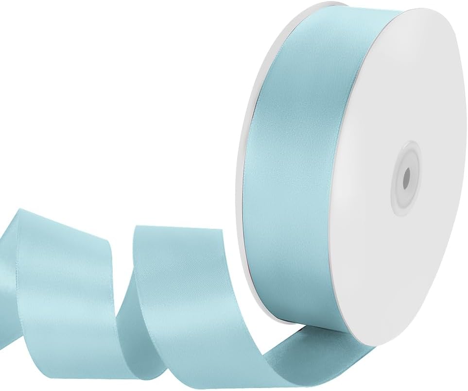 1-1/2" Width x 100 Yards Satin Ribbon, Light Blue Ribbon Perfect for DIY Craft, Bows, Gift Wrapping, Flower Bouquet, Valentine's Day, Christmas and Party Decoration