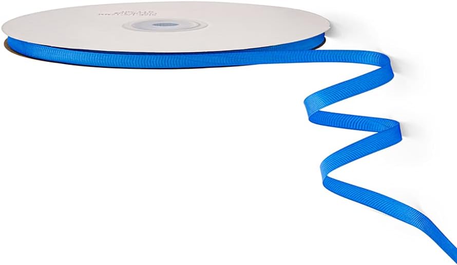 LIUYAXI 1/4" X 50 Yards Solid Blue Grosgrain Ribbon, Perfect for Crafts, Wedding Decor, DIY Hair Accessories, Sewing, Gift Package Wrapping and More