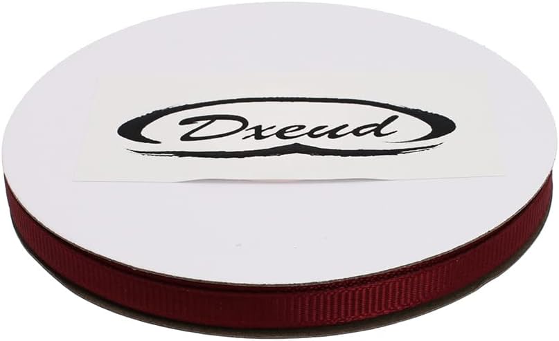Solid Grosgrain Ribbon 25 Yard Each Roll 100% Polyester Woven Edge (1/4", Dark Red)