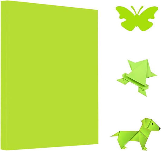 A4 Origami Paper Yellow Green 100 Sheets, 8.27×11.7 inch Double Sided Color Easy Fold Big Origami Paper A4 Colored Copy Paper Thin 70gsm for Beginners, DIY handwork Art Craft Projects (210 x 297 mm)