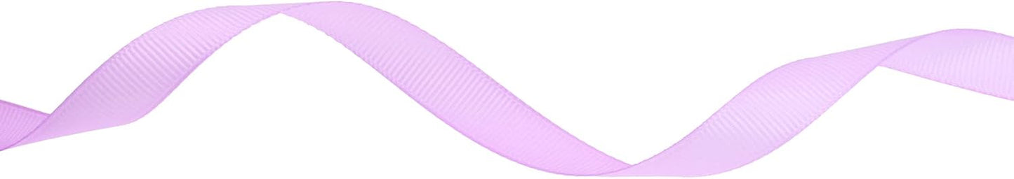 Solid Grosgrain Ribbon 25 Yard Each Roll 100% Polyester Woven Edge (1/2", Purple Pink)