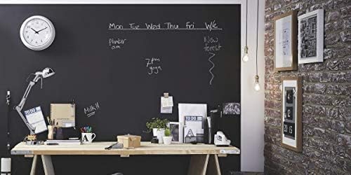 Chalkboard Blackboard Paint - Brush on Wood, Metal, Glass, Wall, Plaster Boards Sign, Frame or Any Surface. Use with Chalk Pen Wet Erase, Non-Toxic - Matte Finish [Black] - (33.8oz Cover 129 sf)