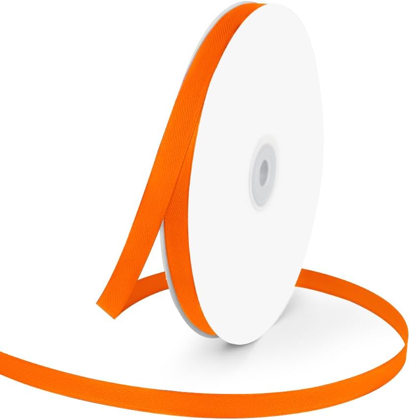 Orange Ribbon 3/8" Wide x 100 Yards, Orange Ribbon for Gift Wrapping, Halloween, Christmas, Wedding, Thanksgiving, Easter