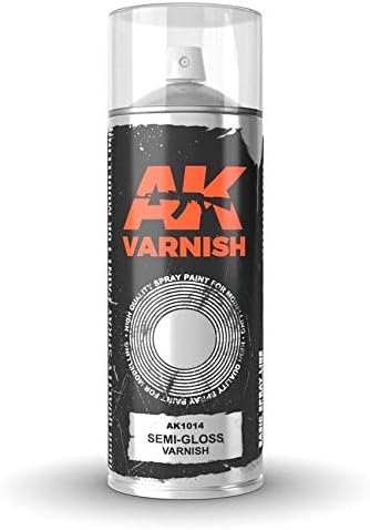 AK-Interactive Semi-Gloss Varnish - Spray 400ml Includes 2 Nozzles 1014 - Model Building Paints and Tools # AK014