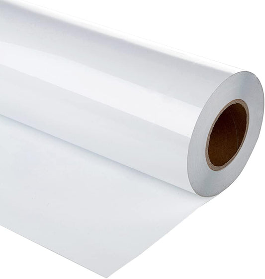 Guangyintong Heat Transfer Vinyl HTV Rolls, 12" x 12ft White Iron-on for T-Shirts, Matte Surface HTV for All Cutter Machines, Easy to Cut & Weed for DIY Design