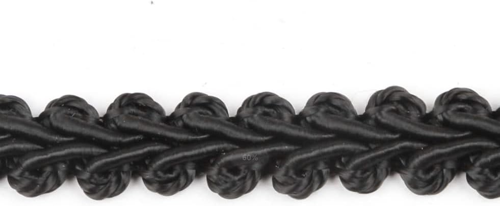 BEL AVENIR Braid Trim 1/2 inch 13.6 Yards French Gimp Basic Sewing Polyester DIY Crafts Costume Home Decorative (Black)