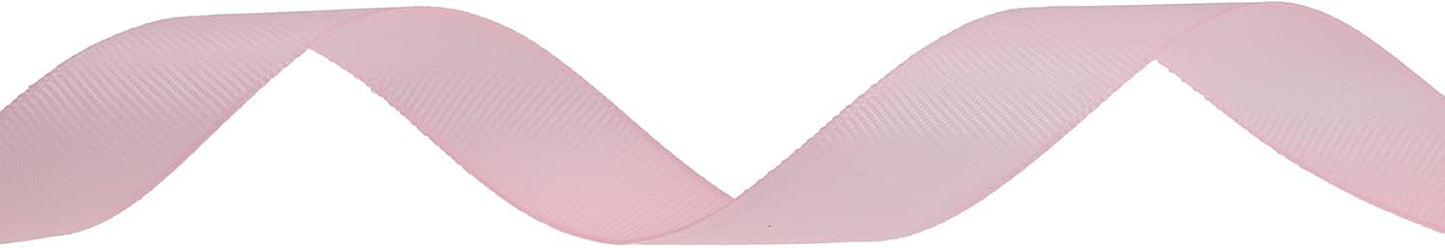 Solid Grosgrain Ribbon 25 Yard Each Roll 100% Polyester Woven Edge (1", Pink)