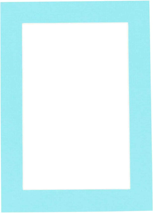 11x14 Mat Bevel Cut for 8.5x11 Photos - Acid Free Aquamarine Blue Precut Matboard - For Pictures, Photos, Framing - 4-ply Thickness