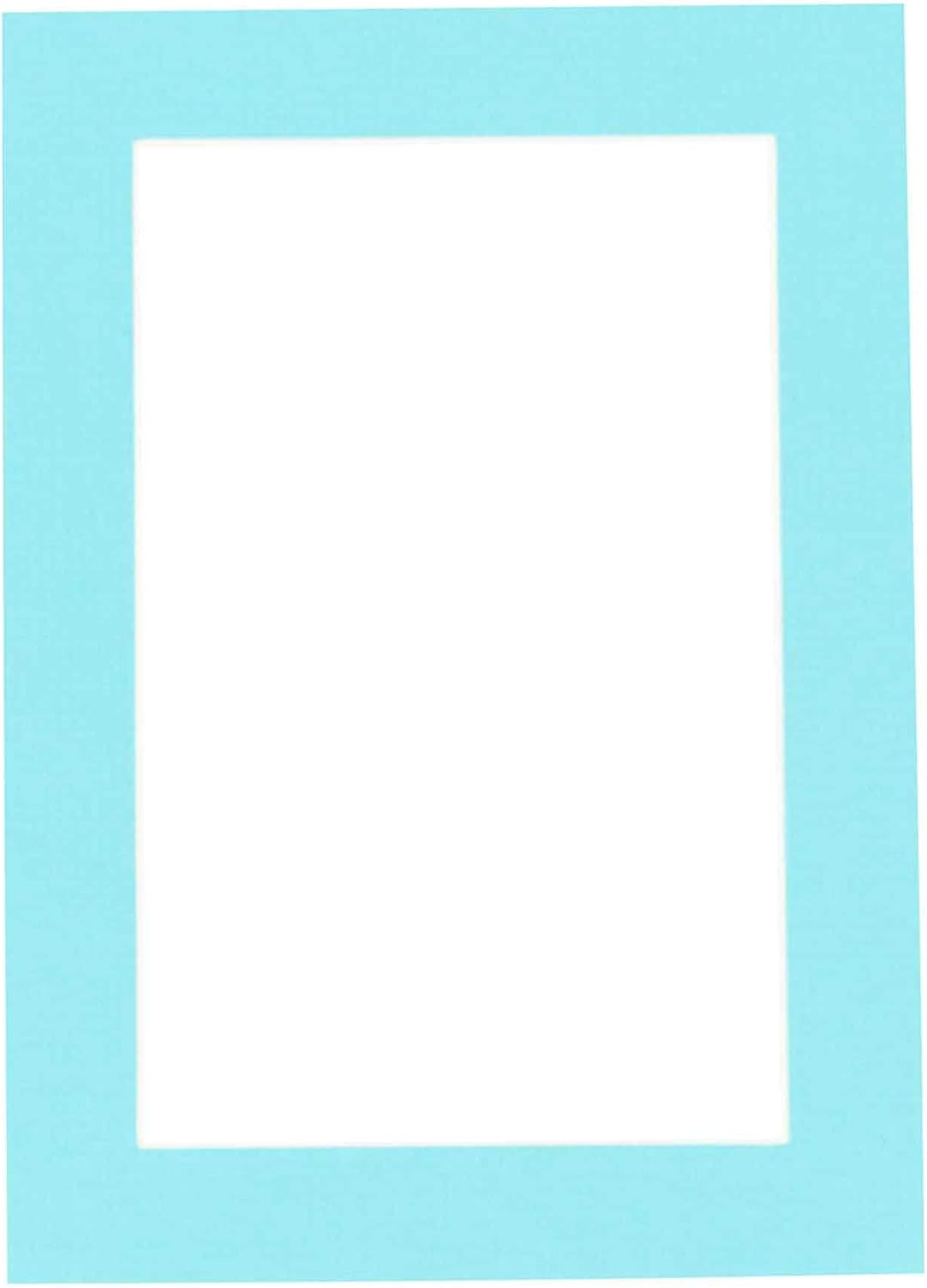 11x14 Mat Bevel Cut for 8.5x11 Photos - Acid Free Aquamarine Blue Precut Matboard With Backing Board and Crystal Clear, Self Seal Mat Bag - For Pictures, Framing - 4-ply Thickness