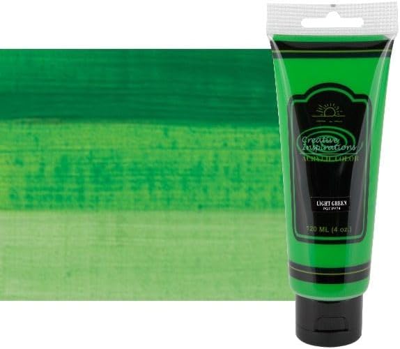 Creative Inspirations Acrylic Paint - Light Green - 120 mL Tube - Smooth & Creamy Consistency, Vibrant Pigmentation, Great Coverage for Artists - Clean Up with Soap & Water