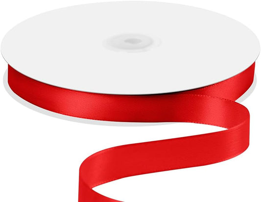5/8" x 100 Yards Satin Ribbon - Red Silk Ribbon with Spool - Ideal for Gift Wrapping, Floral Bouquets, Crafts, Wedding Party Decorations, Christmas and Sewing Projects