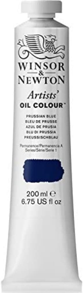 Winsor & Newton Artists' Oil Color, 200ml (6.75 oz) Tube, Prussian Blue