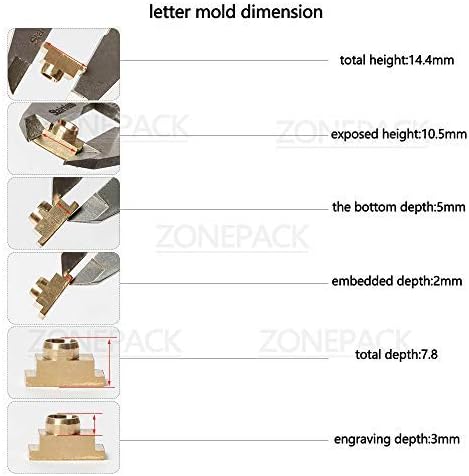 ZONEPACK Copper Brass Stamping Flexible Alphabet Number Symbol Character Stamp Mold Die, Letter Holder, Positioning Plate DIY for Hot Foil Stamping Machine (26pcs MEB Uppercase)