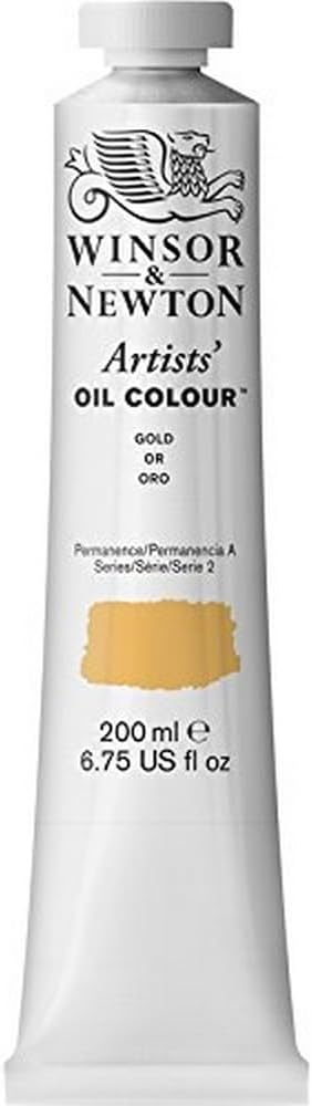 Winsor & Newton Artists' Oil Color, 200ml (6.75 oz) Tube, Gold