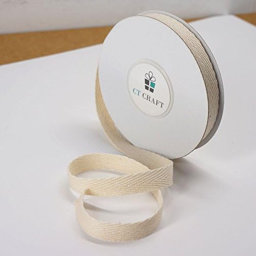 CT CRAFT LLC Ivory Cotton Twill Ribbon 3/8" x 10 Yards for Home Décor Gift Present Wrapping DIY Crafts Birthday Wedding Bouquet Christmas