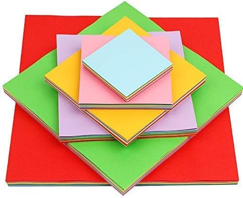 2 Pack 10 Colors Origami Paper Double Sided Color 100 Sheets Square Easy Fold Paper for Beginner (Centimeters, 20x20)