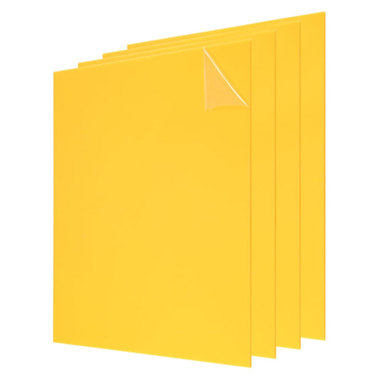 uxcell 4Pcs Acrylic Sheets 12x12 Inch Acrylic Panel 1/8 Inch-3mm Plastic Board for Picture Frames Sign Holders DIY Display Projects Craft, Yellow