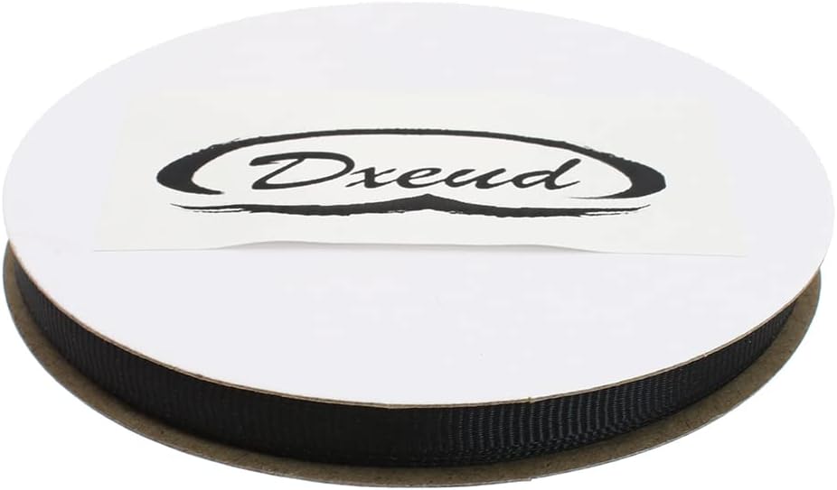 Solid Grosgrain Ribbon 25 Yard Each Roll 100% Polyester Woven Edge (1/4", Black)