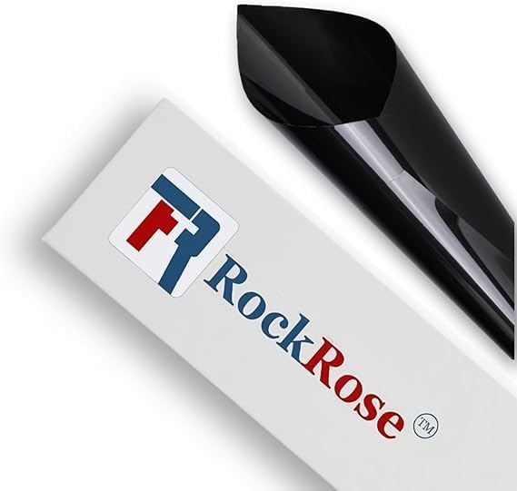 Rockrose Professional Blackout Home Window Tint Film - Sun Blocking Privacy Cover for Home Offices - Room Darkening Sun Light Blocker - 30 in X 100FT - Total Blackout