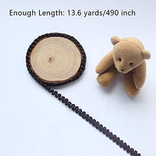 BEL AVENIR Braid Trim 1/2 inch 13.6 Yards French Gimp Basic Sewing Polyester DIY Crafts Costume Home Decorative (Dark Coffee)