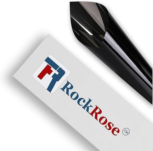 Rockrose Professional Window Tint for Home – One Way Privacy Window Film for Home Offices Heat Blocker Reflective Adhesive Mirror Tint with 99% UV Block – Black-Silver 12in x 100FT