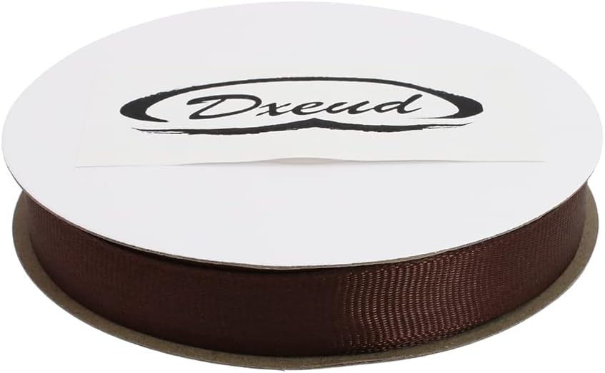 Solid Grosgrain Ribbon 25 Yard Each Roll 100% Polyester Woven Edge (3/8", Coffee)