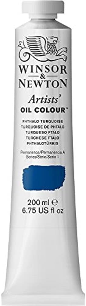 Winsor & Newton Artists' Oil Color, 200ml (6.75 oz) Tube, Phthalo Turquoise